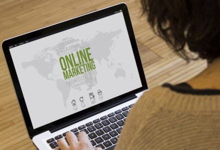 Laptop with online marketing