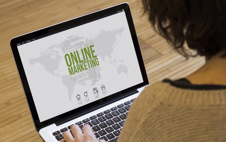 Laptop with online marketing